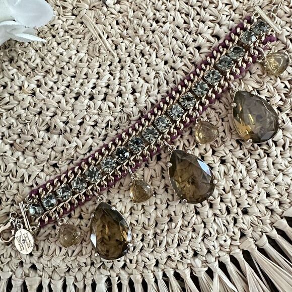 White House Black Market Multicolor Mixed Media Bead Rhinestone Crystal Bracelet - Picture 3 of 6